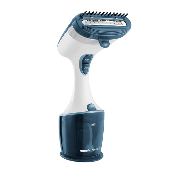 Morphy Richards garment steamer on a white background