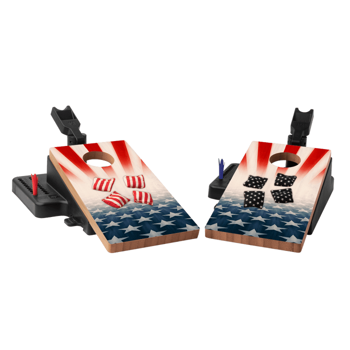 Faded Stars and Stripes Double Chuck Mini Cornhole Tabletop Game, - American Cornhole Association