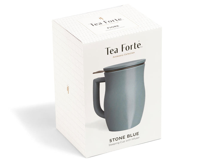 GIft Box, Fiore Steeping Cup and infuser in Stone Blue