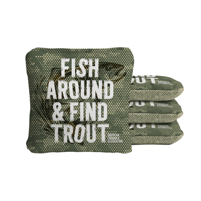 Fish Around Find Trout Limited Edition Synergy Soft Cornhole Bags | 05.26 DROP - 107041-132 | American Cornhole Association