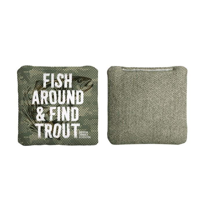 Fish Around Find Trout Limited Edition Synergy Soft Cornhole Bags | 05.26 DROP - 107041-132 | American Cornhole Association