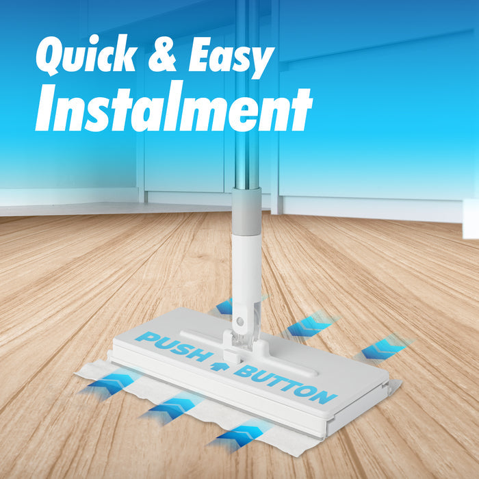 FlexiClamp Sweep & Mop Kit - Smarter Mop - Compatible with Swiffer Pads- for Home and Kitchen