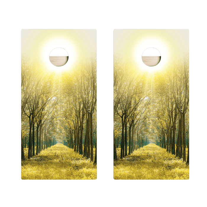Forest Sunset Star Cornhole Boards - ACA - 000041 | American Cornhole Association