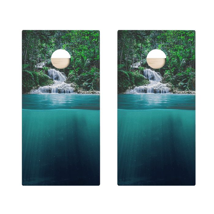 Forest Waterfall Star Cornhole Boards - ACA - 000039 | American Cornhole Association
