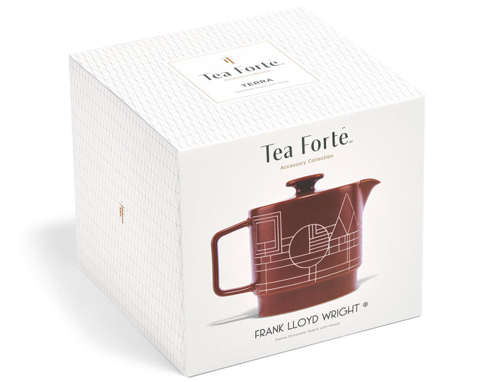 Terra stoneware Teapot with infuser box, front