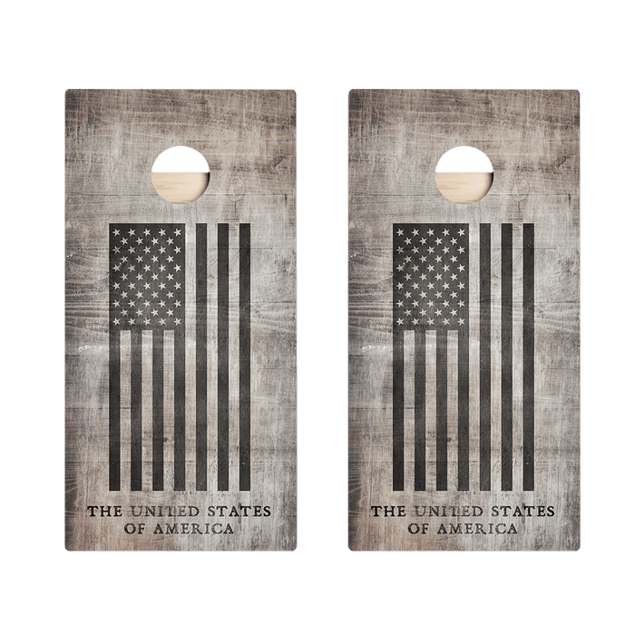Full American Black Flag Star Cornhole Boards - ACA - 000298 | American Cornhole Association