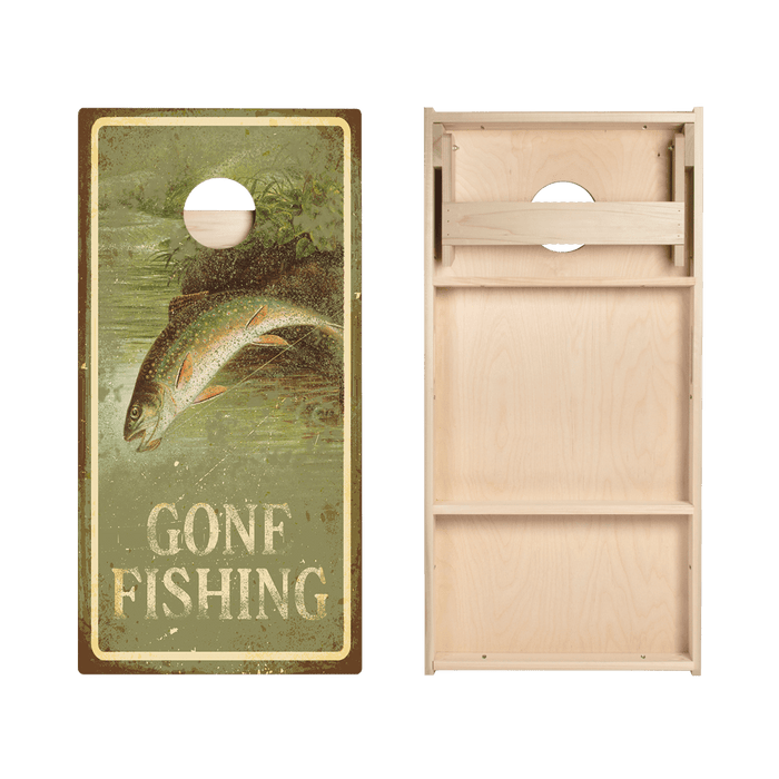 Gone Fishin Sign Star Cornhole Boards - ACA - 000389 | American Cornhole Association