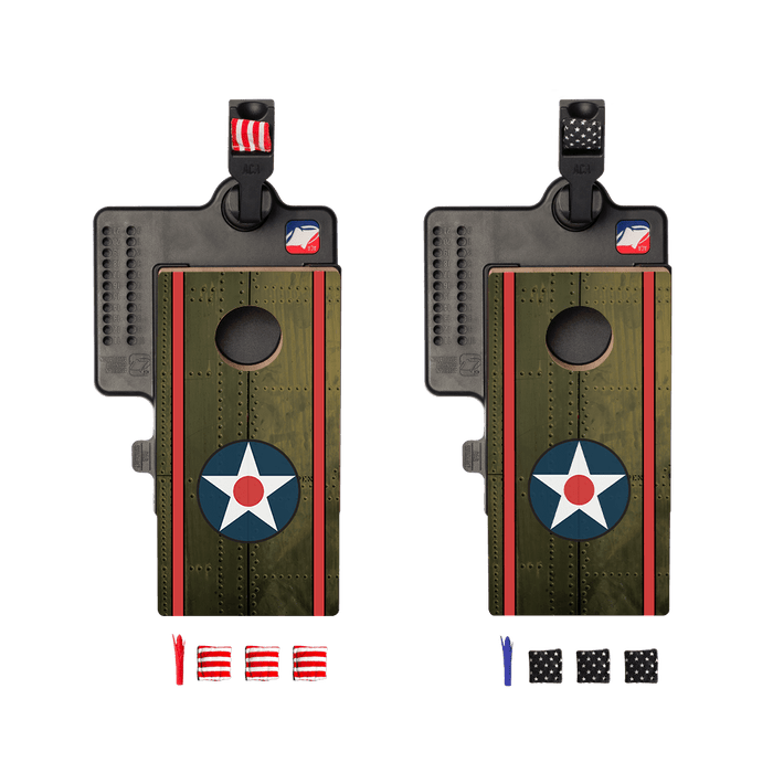 Green Bomber Double Chuck Mini Cornhole Tabletop Game, - American Cornhole Association