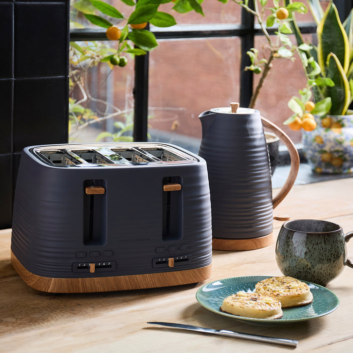 Grey Flint Clay Kettle and Toaster Set