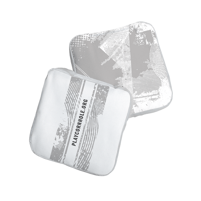 Grunge White NXT Lumi - Tek Cornhole Bags, - American Cornhole Association
