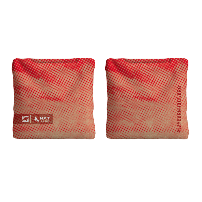 Halftone Horizon Red NXT Dri - Tek Cornhole Bags, - American Cornhole Association