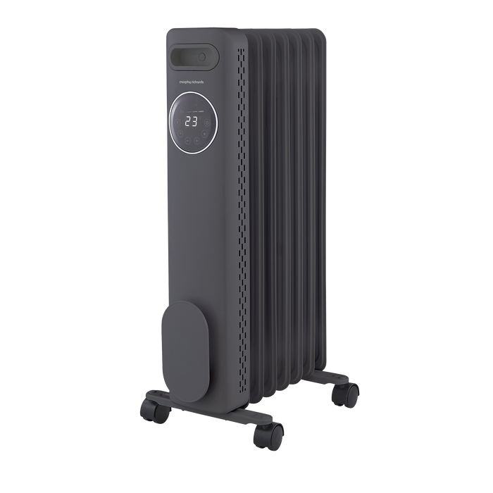 HeatFlux 1.5kw Digital Oil Filled Radiator with Remote Control - Grey
