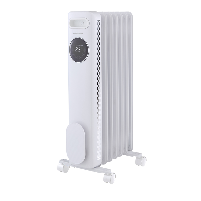 HeatFlux 1.5kw Digital Oil Filled Radiator with Remote Control - White