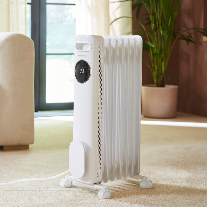 HeatFlux 1.5kw Digital Oil Filled Radiator with Remote Control - White