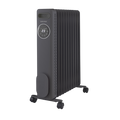 HeatFlux 2.5kw Digital Oil Filled Radiator with Remote Control - Grey