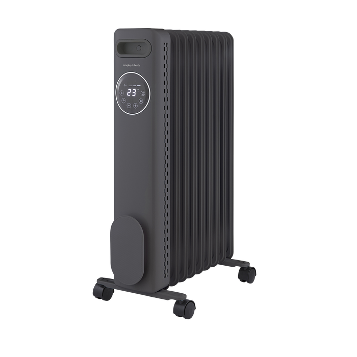HeatFlux 2kw Digital Oil Filled Radiator with Remote Control - Grey