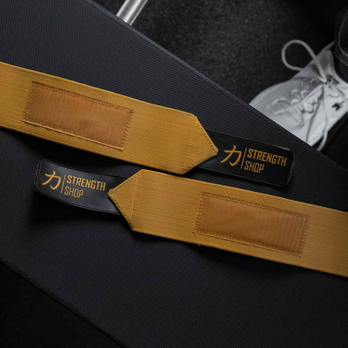Heavy Wrist Wraps, Gold - IPF Approved – 60cm/90cm - Strength Shop