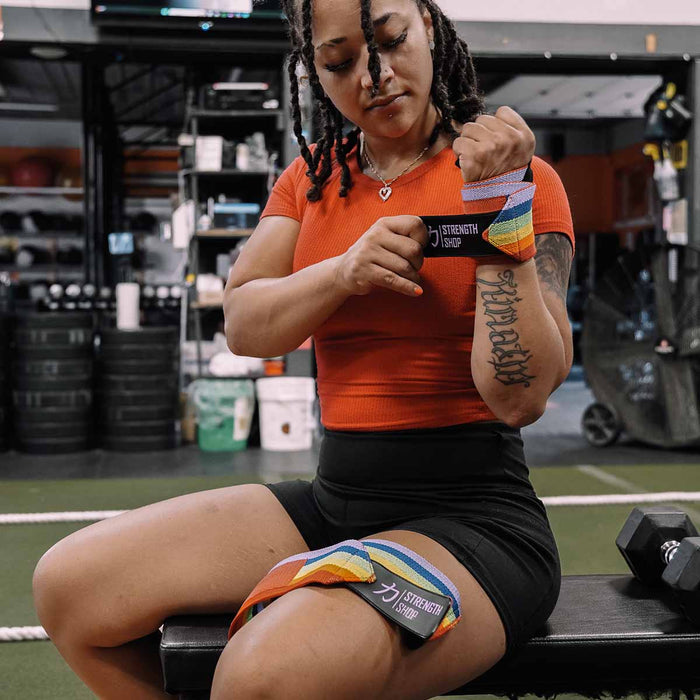 Medium Wrist Wraps, Rainbow, IPF Approved – 60cm - Strength Shop