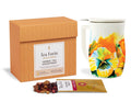 Herbal Sunshine Loose Tea Tasting Set of 15 loose tea pouches with Fiore Wild Poppy Steeping Cup