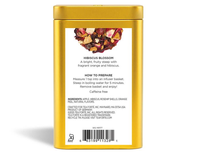 Hibiscus Blossom Loose Leaf Tea Canister - back view