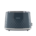 Grey toaster with honeycomb pattern on a white background