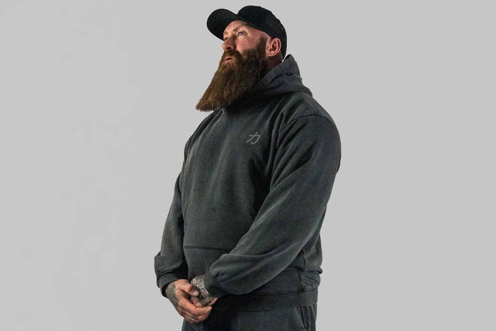 Home of Strength - Hoodie, Stone-Washed Grey - Strength Shop