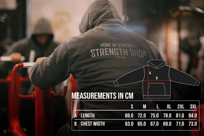 Home of Strength - Hoodie, Stone-Washed Grey - Strength Shop