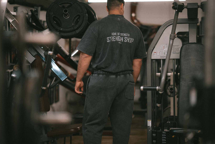 Home of Strength - Joggers, Stone-Washed Grey - Strength Shop