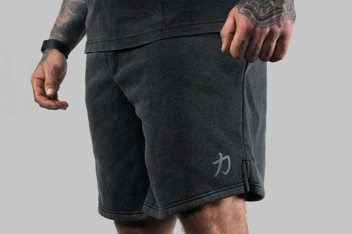 Home of Strength - Shorts, Stone-Washed Grey - Strength Shop