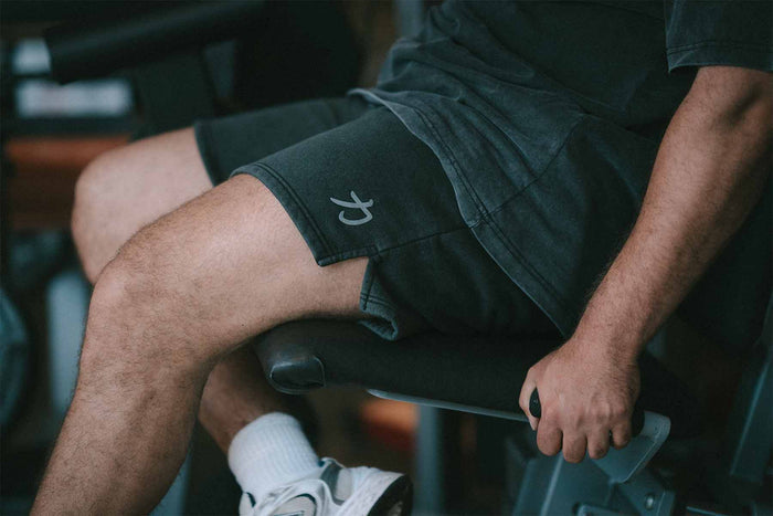 Home of Strength - Shorts, Stone-Washed Grey - Strength Shop