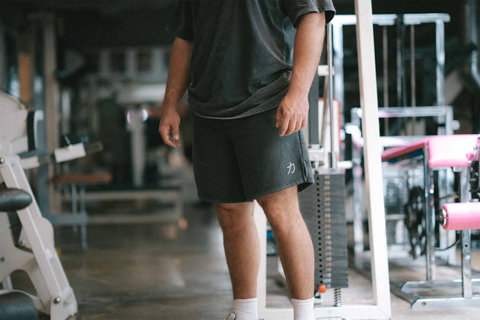 Home of Strength - Shorts, Stone-Washed Grey - Strength Shop