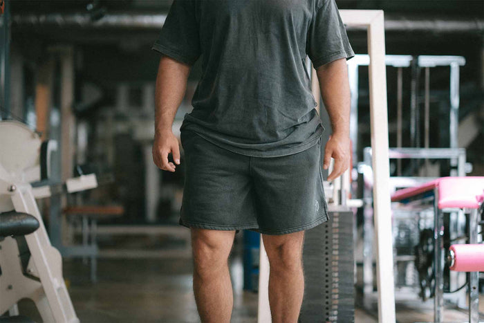Home of Strength - Shorts, Stone-Washed Grey - Strength Shop