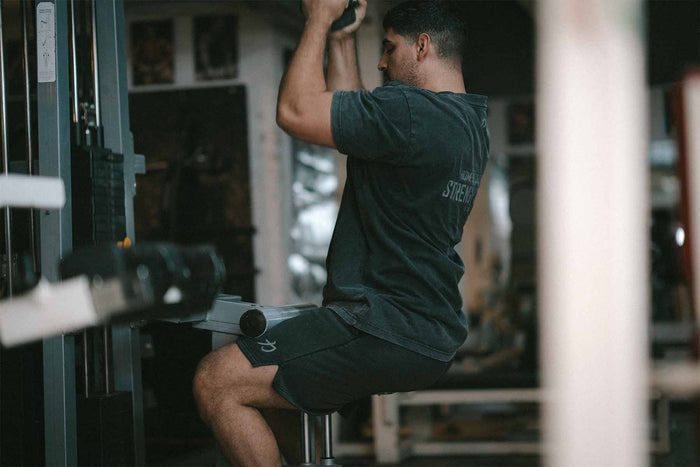 Home of Strength - Shorts, Stone-Washed Grey - Strength Shop