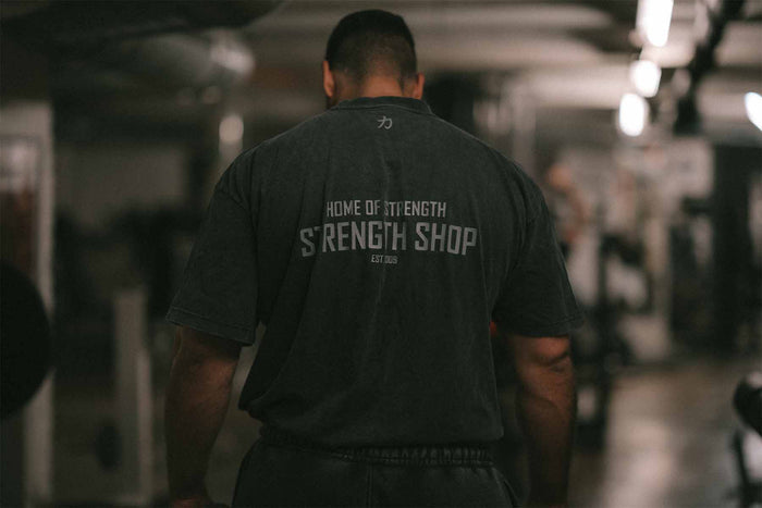Home of Strength - T-Shirt, Stone-Washed Grey - Strength Shop