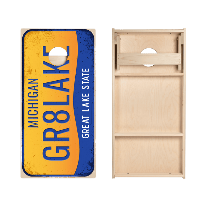 Home State License Plate Michigan Star Cornhole Boards, - American Cornhole Association