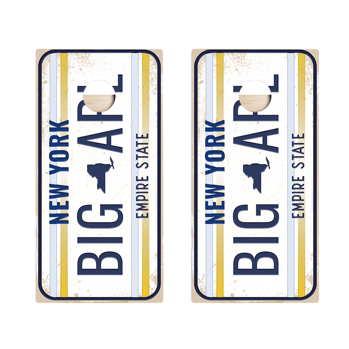 Home State License Plate New York Star Cornhole Boards, - American Cornhole Association
