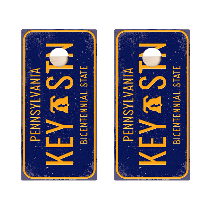 Home State License Plate Pennsylvania Star Cornhole Boards, - American Cornhole Association