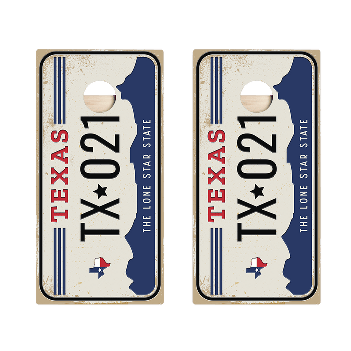 Home State License Plate Texas Star Cornhole Boards, - American Cornhole Association