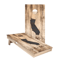 Home State Rustic Wood California Star Cornhole Boards, - American Cornhole Association