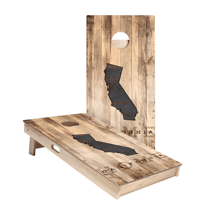 Home State Rustic Wood California Star Cornhole Boards, - American Cornhole Association