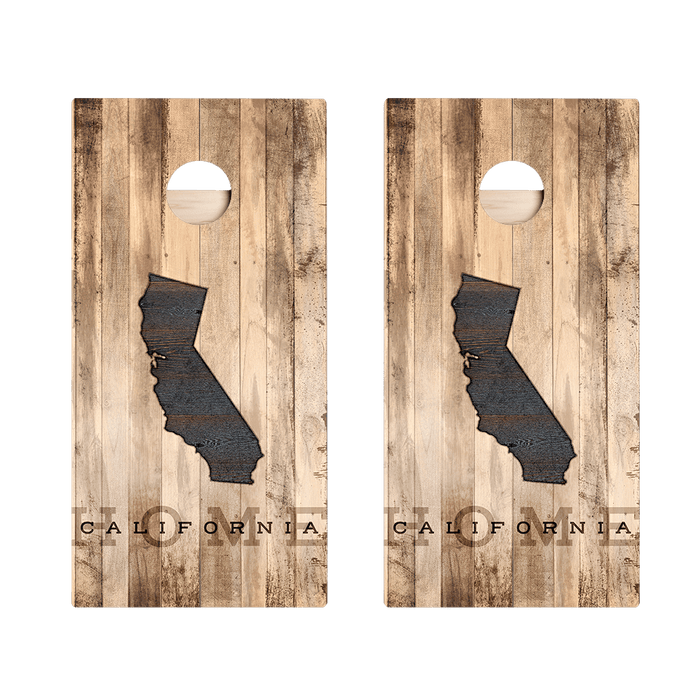 Home State Rustic Wood California Star Cornhole Boards, - American Cornhole Association