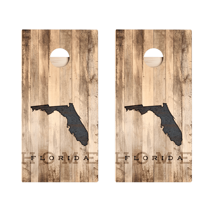 Home State Rustic Wood Florida Star Cornhole Boards - ACA - 000352 | American Cornhole Association