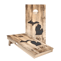Home State Rustic Wood Michigan Star Cornhole Boards, - American Cornhole Association