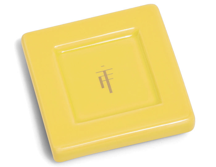 Tea Tray in Lemon Yellow, shown from above