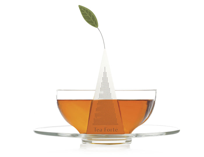 Icon stainless loose tea infuser inside tea glass
