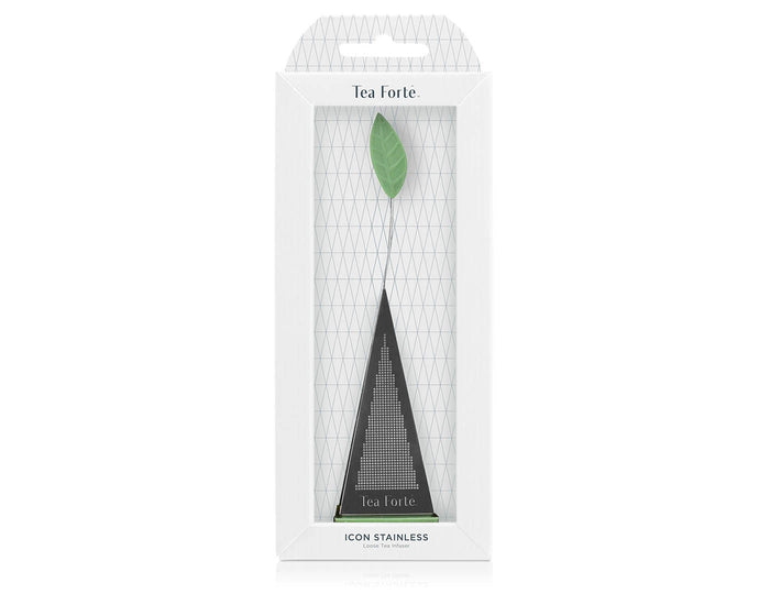Icon stainless loose tea infuser showing packaging