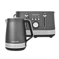 A black Illumination Jug Kettle and a 4-slice Illumination Toaster, both with blue illumination features, set against a white background.