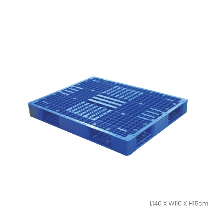 IND PLASTIC PALLET HEAVY DUTY BLUE 140X110X15CM DS (P1411-BLU)