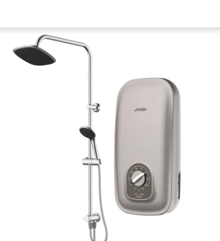 Instant Water Heater with Rain Shower - Dark Silver