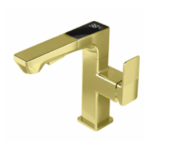Intelligent Digital Pull-Out Wash Basin Mixer - Matt Gold